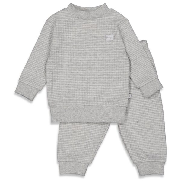 Comfortabel baby pyjama wafelblauw voor kinderen.