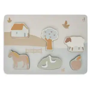 Jollein houten puzzel met boerderijthema voor kinderen.