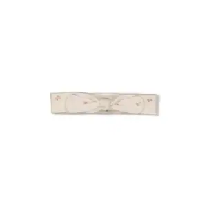 Schattige offwhite melange haarband voor baby's met strikdetail.