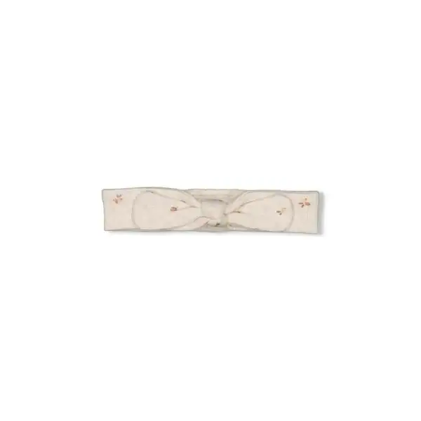 Schattige offwhite melange haarband voor baby's met strikdetail.