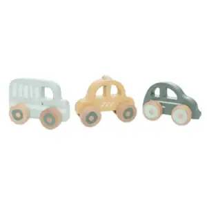 Houten Auto Op Wielen - 3 Stuks