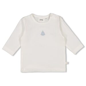 Baby Feetje longsleeve met geborduurd bootje, zacht en comfortabel.