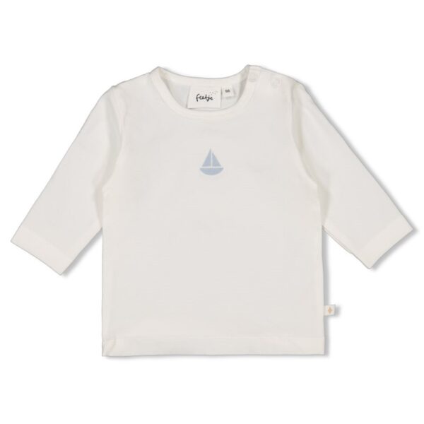 Baby Feetje longsleeve met geborduurd bootje, zacht en comfortabel.